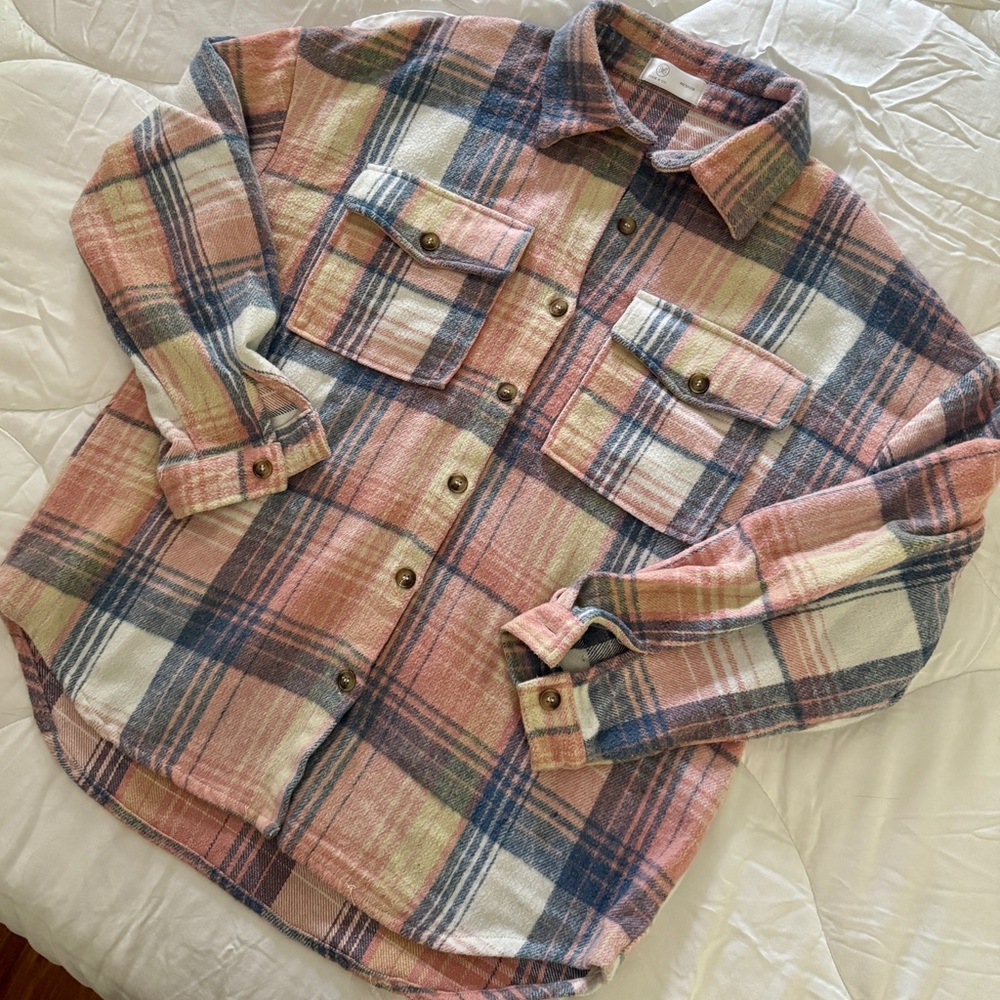 Liam & Co Plaid Flannel Shacket